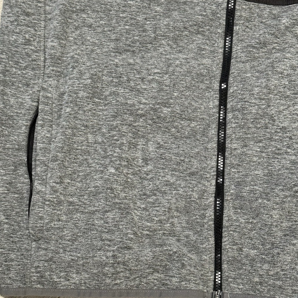 Lands End Mens Fleece Vest L-T 42-44 Heather Gray Full Zip 3 Pockets - Picture 3 of 9